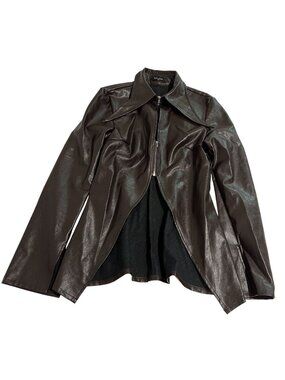 SOLADO Faux Leather Jacket in Brown
